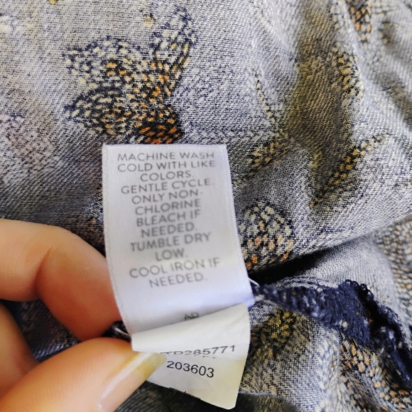 Pure Jill Long Sleeve Blouse Womens Plus 3X Embroidered Floral Boho Cottagecore - Picture 9 of 13